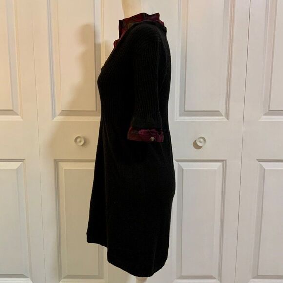 Theory Black Wool Removable Collar Sweater Dress Medium - Picture 3 of 11